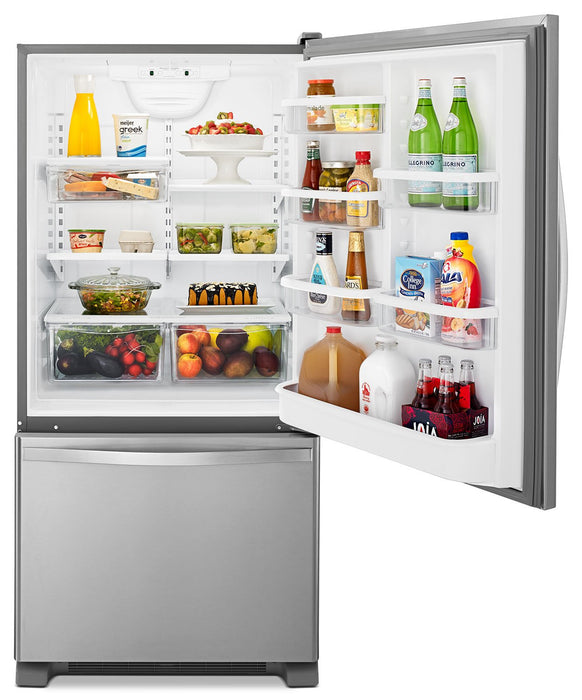 Whirlpool 19 Cu. Ft. Bottom-Mount Refrigerator – Stainless Steel