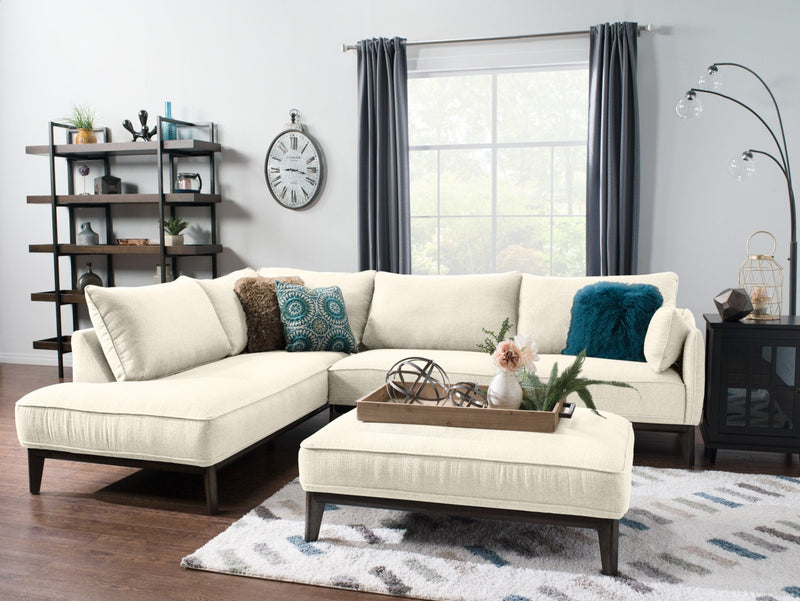 Gena 2-Piece Linen-Look Fabric Left-Facing Sectional - Cotton