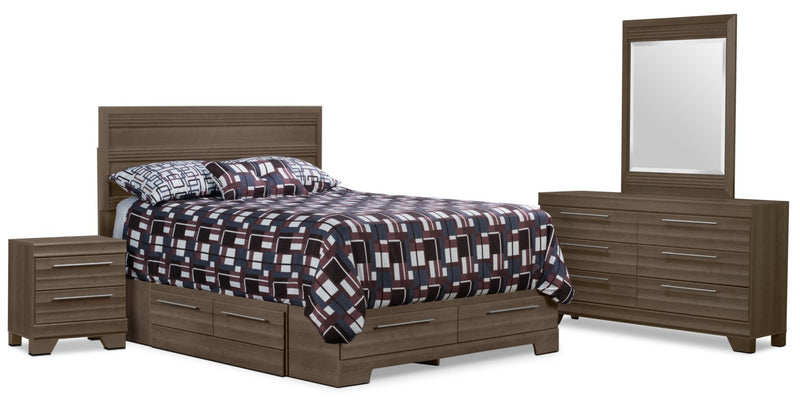 Olivia 6-Piece Full Storage Bedroom Package - Grey