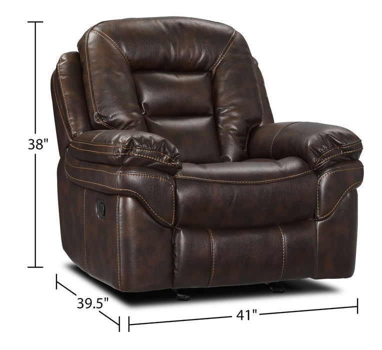 Leo Leath-Aire® Fabric Rocker Recliner - Walnut