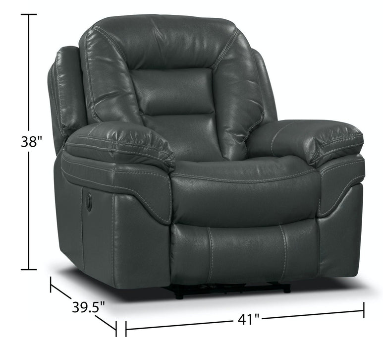 Leo Leath-Aire® Fabric Power Recliner - Grey