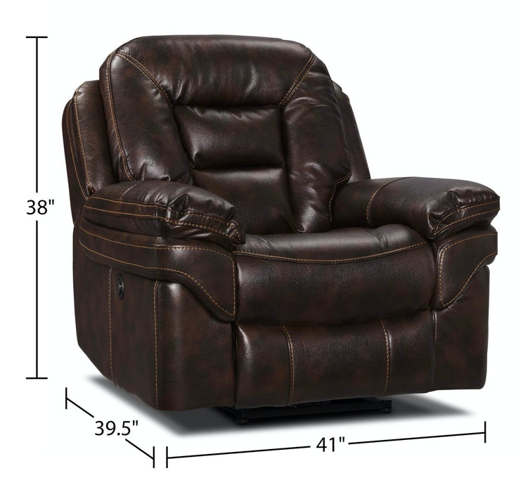 Leo Leath-Aire® Fabric Power Recliner - Walnut