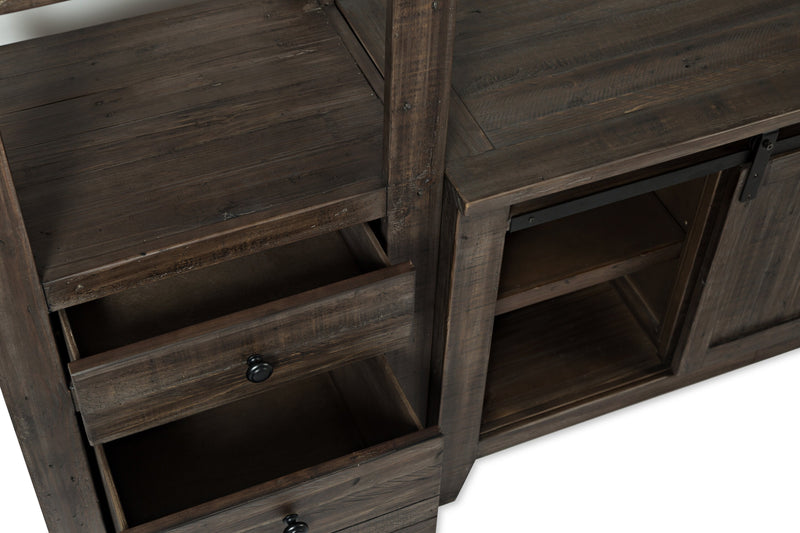 Madison Barn-Door 4-Piece Entertainment Centre with 60\" TV Opening - Brown