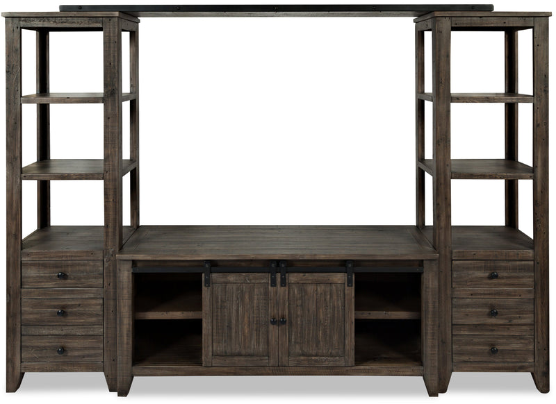 Madison Barn-Door 4-Piece Entertainment Centre with 60\" TV Opening - Brown