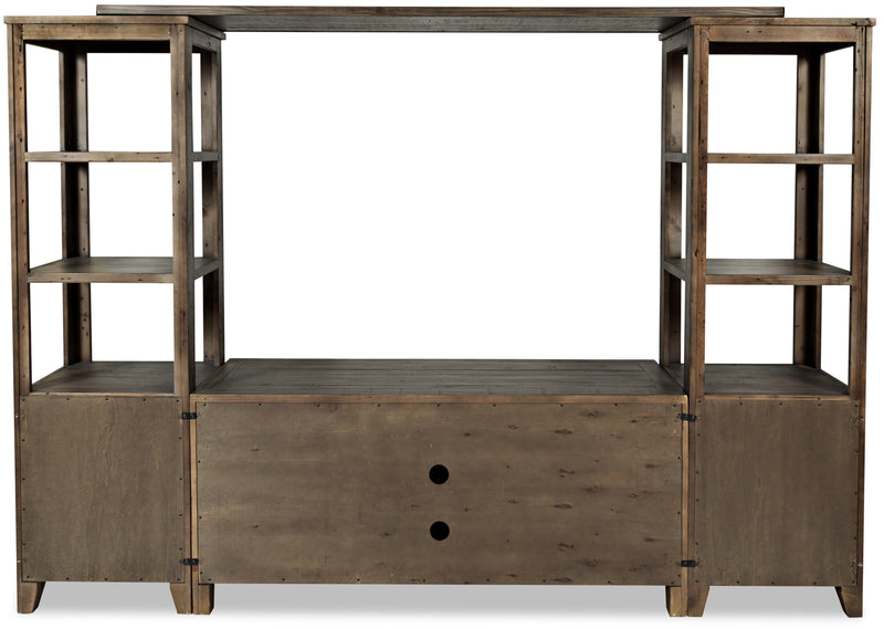 Madison Barn-Door 4-Piece Entertainment Centre with 60\" TV Opening - Brown
