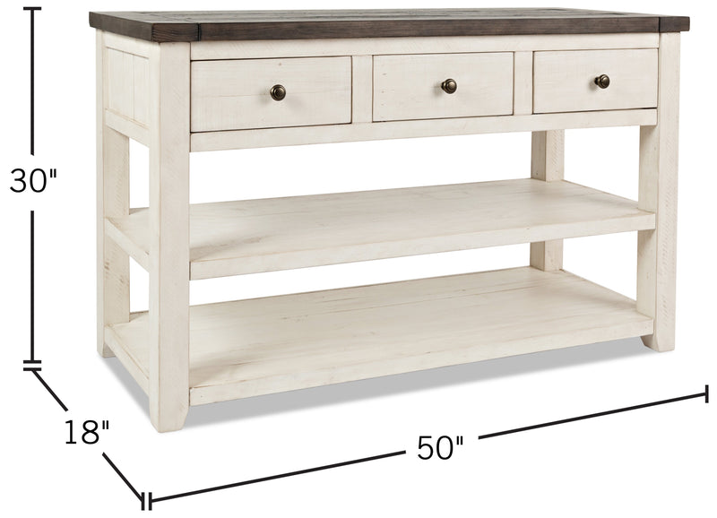 Madison Sofa Table - White