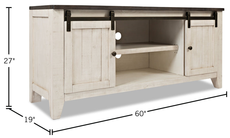Madison 60\" Barn Door TV Stand – White