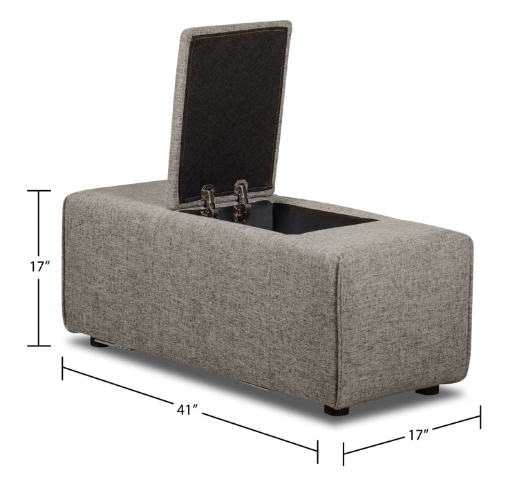 Modera Linen-Look Fabric Storage Console - Grey