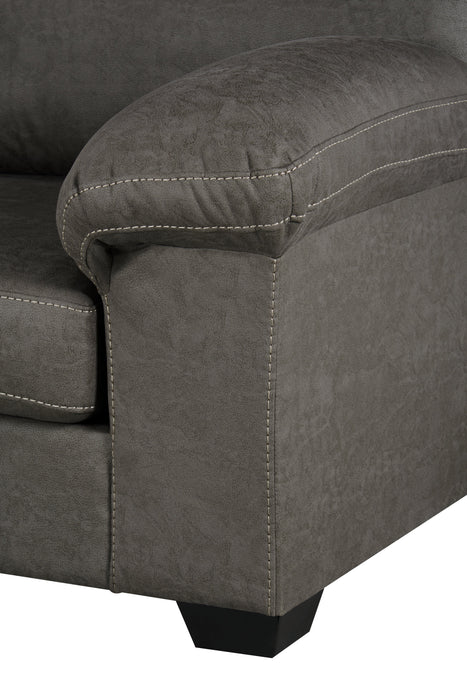 Morty 2-Piece Leather-Look Fabric Left-Facing Sofa Bed Sectional - Grey