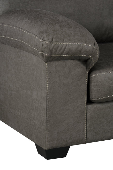 Morty 2-Piece Leather-Look Fabric Right-Facing Sofa Bed Sectional - Grey