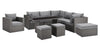 Morris 10-Piece Outdoor Patio Set - Hand-Woven Resin Wicker, UV & Weather Resistant - Grey 