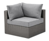 Morris Corner Outdoor Patio Storage Chair - Hand-Woven Resin Wicker, Olefin Fabric, UV & Weather Resistant - Grey