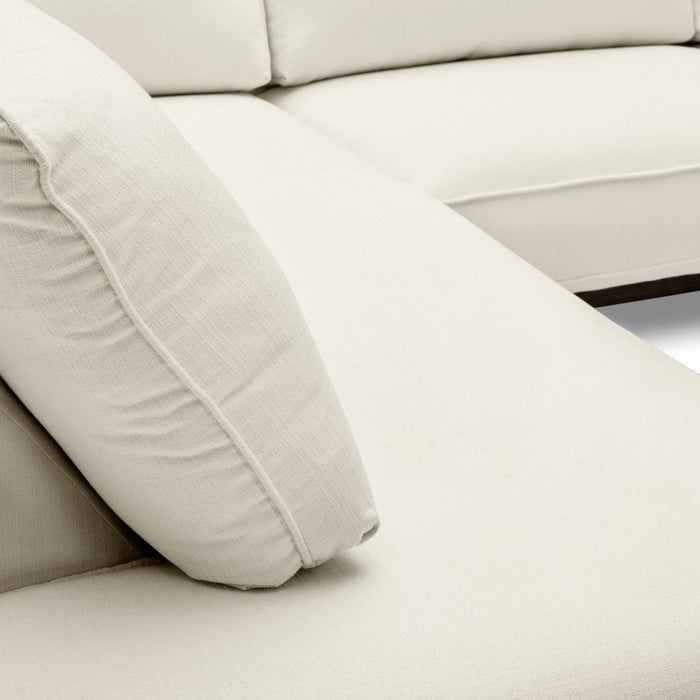 Gena 2-Piece Linen-Look Fabric Left-Facing Sectional - Cotton