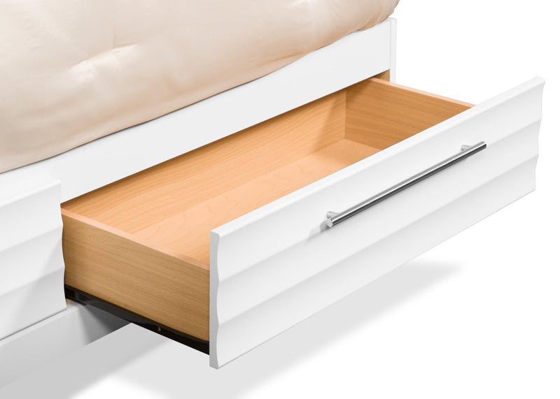 Olivia Full Platform Storage Bed - White