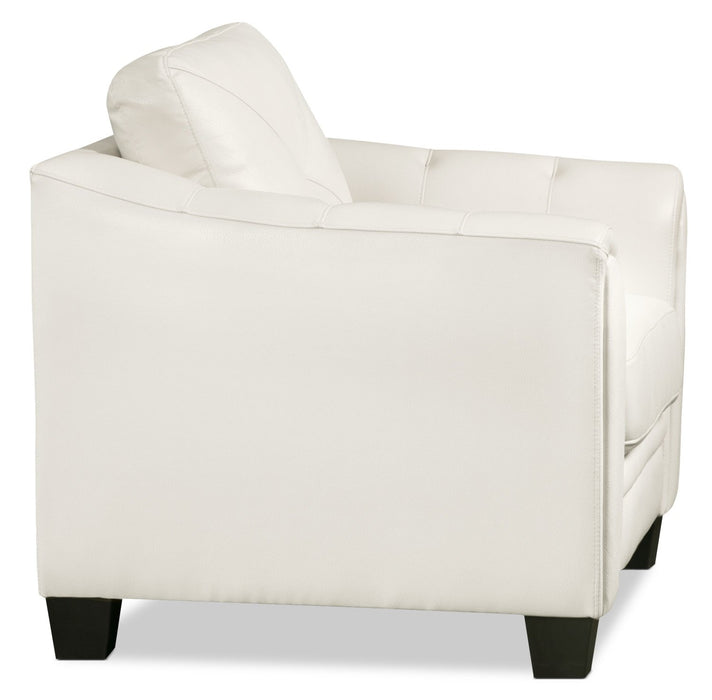 Andi Leather-Look Fabric Chair - Beige