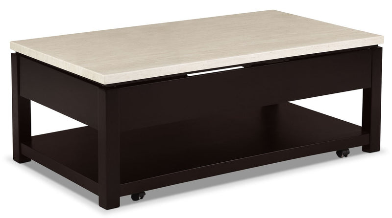 Sicily Coffee Table with Lift-Top and Casters – Beige