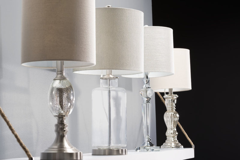 Mercury Glass Brushed Nickel Table Lamp