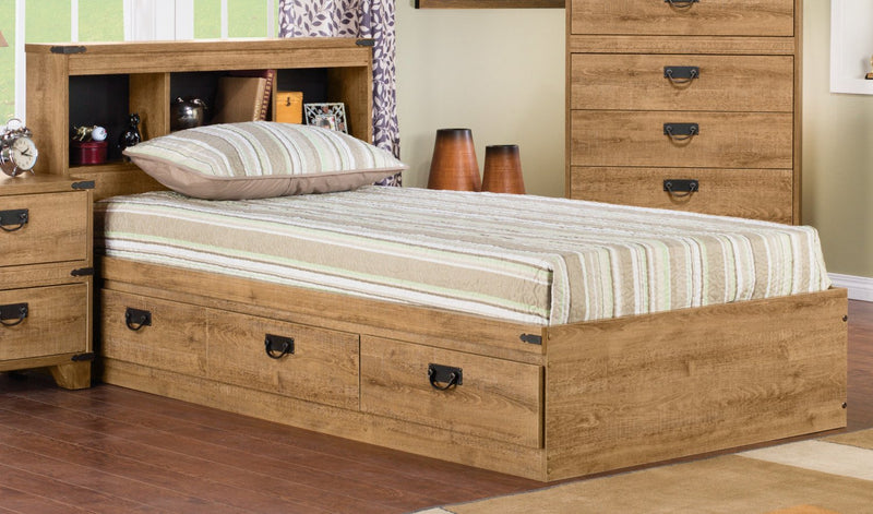 Driftwood Full Mates Bed with Bookcase Headboard