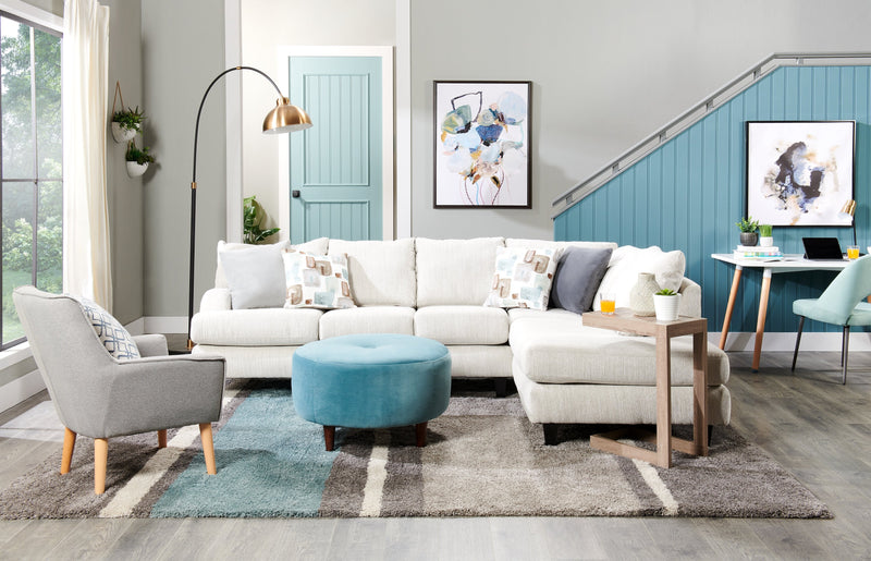 Nofia 3-Piece Chenille Right-Facing Sectional - Linen