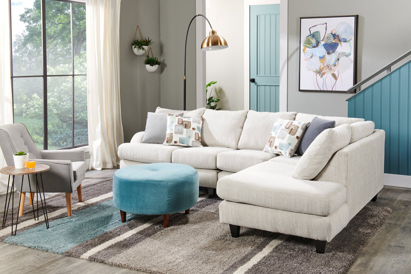 Nofia 3-Piece Chenille Right-Facing Sectional - Linen