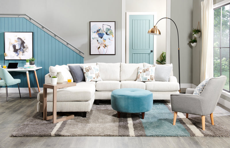 Nofia 3-Piece Chenille Left-Facing Sectional - Linen