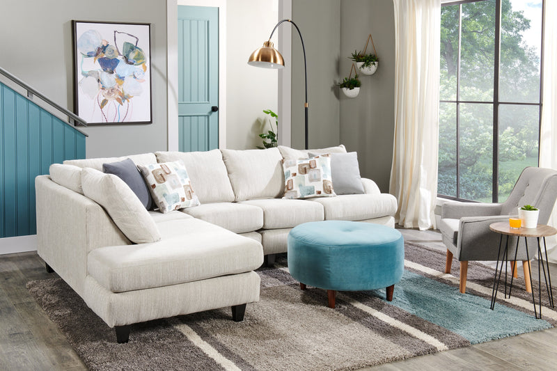 Nofia 3-Piece Chenille Left-Facing Sectional - Linen