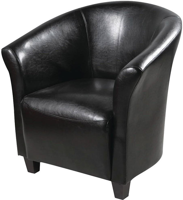 Ethan Faux Leather Accent Chair - Black