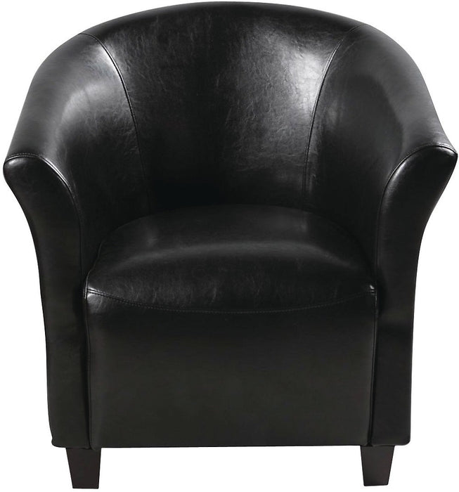 Ethan Faux Leather Accent Chair - Black