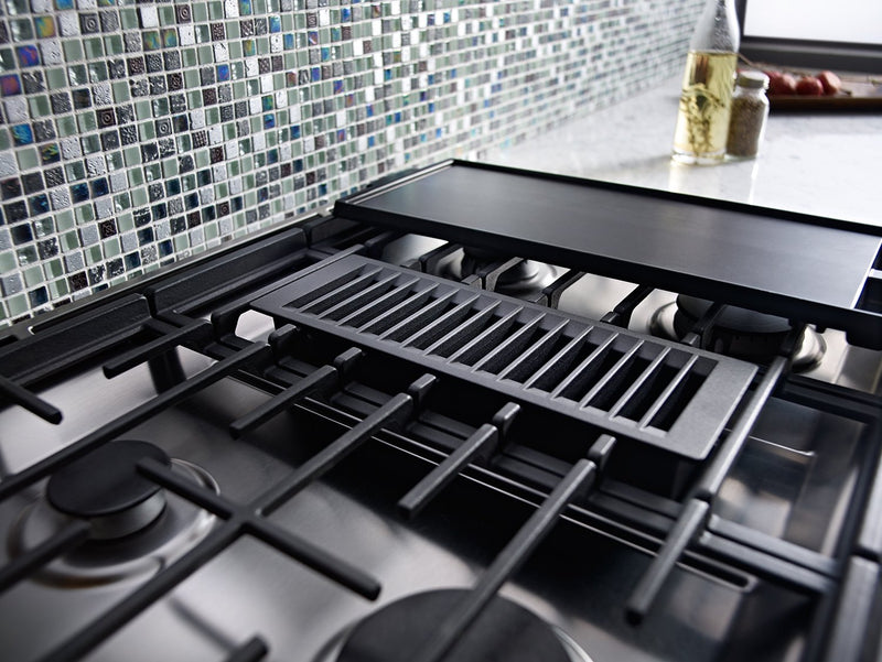 KitchenAid 6.4 Cu. Ft. 4-Burner Dual Fuel Downdraft Front Control Range - KSDG950ESS