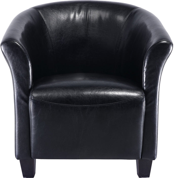 Ethan Faux Leather Accent Chair - Black