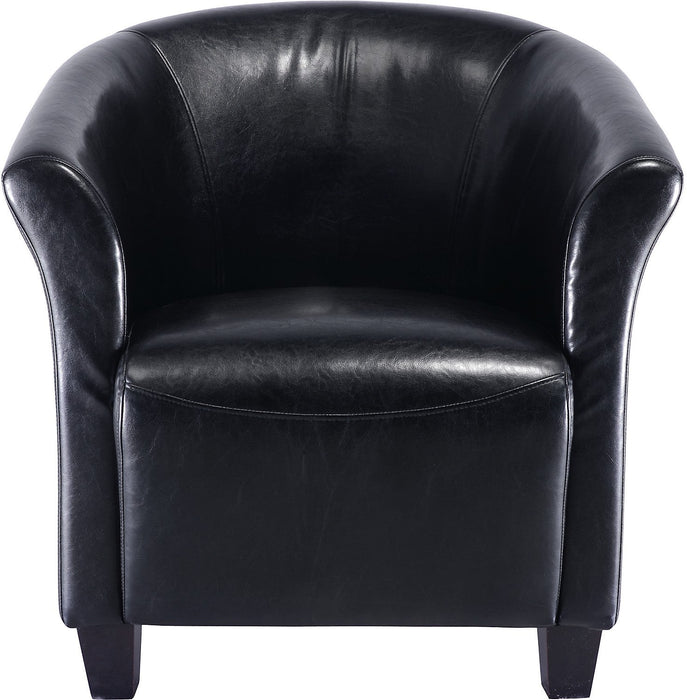 Ethan Faux Leather Accent Chair - Black