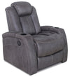 Ross Faux Suede Power Recliner - Pewter