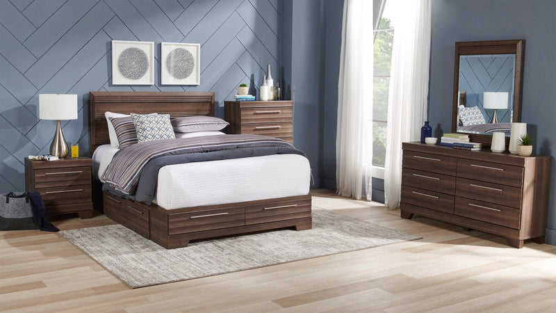 Olivia Queen Platform Storage Bed - Grey