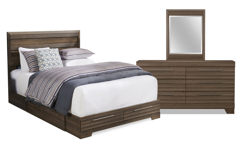 Olivia 5-Piece Queen Storage Bedroom Package - Grey