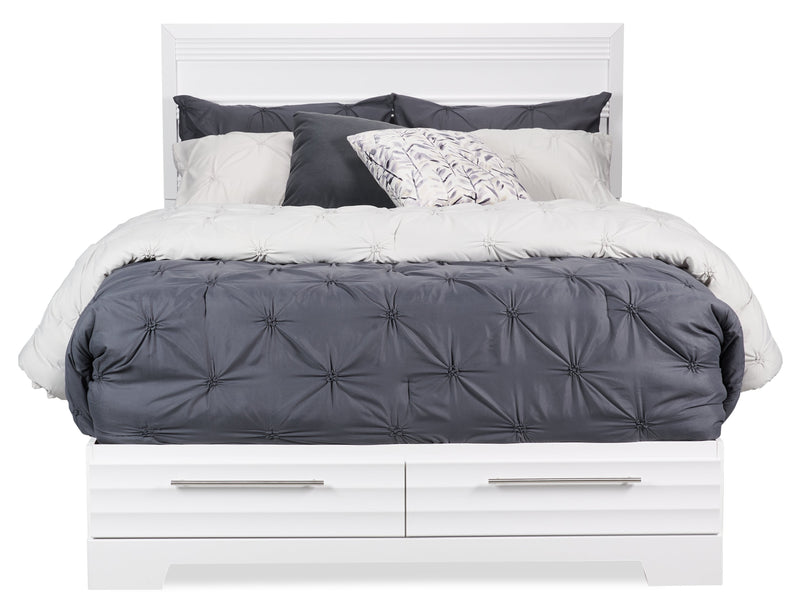 Olivia Queen Storage Bed - White