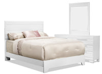 Olivia 5pc Bedroom Set with Bed, Dresser & Mirror, Made in Canada, White - Queen Size