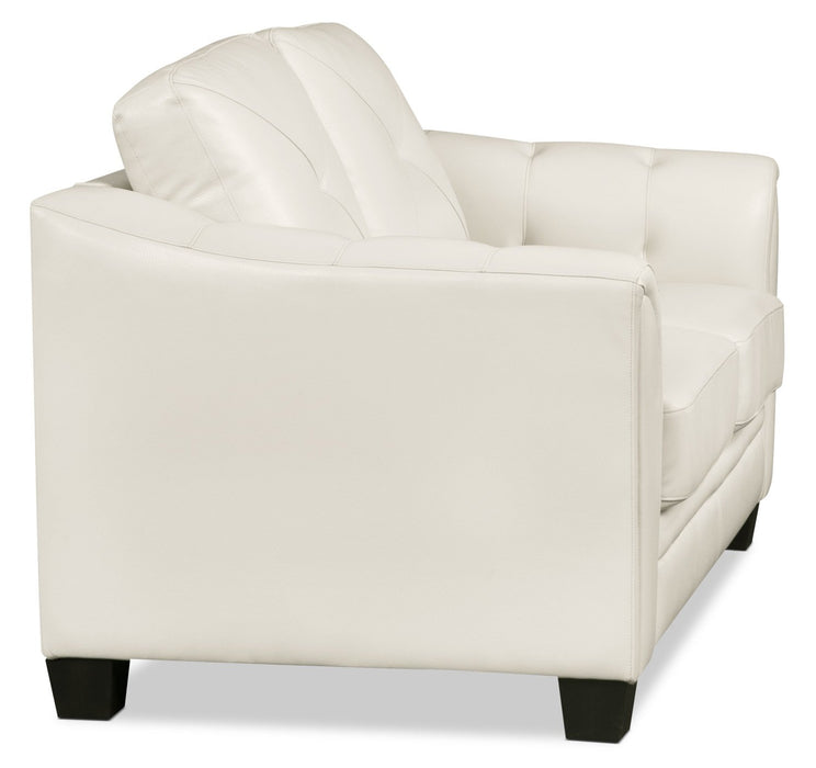 Andi Leather-Look Fabric Loveseat - Beige