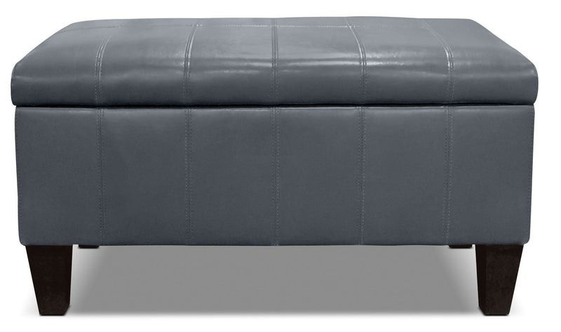 Jackson Faux Leather Storage Ottoman - Grey