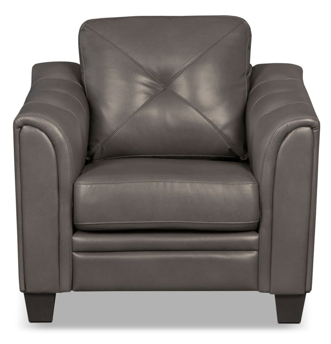 Andi Leather-Look Fabric Chair - Grey
