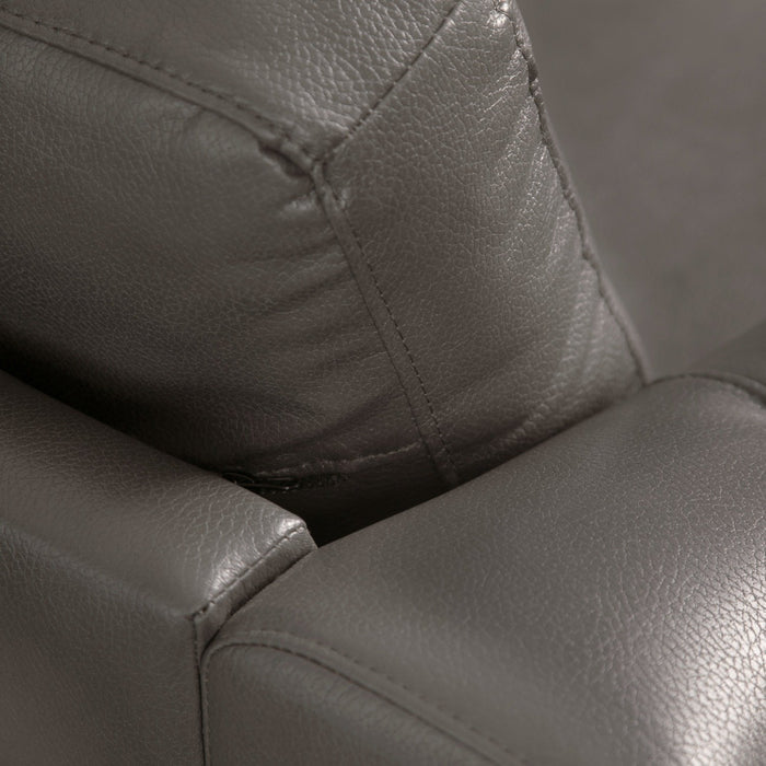 Andi Leather-Look Fabric Sofa - Grey