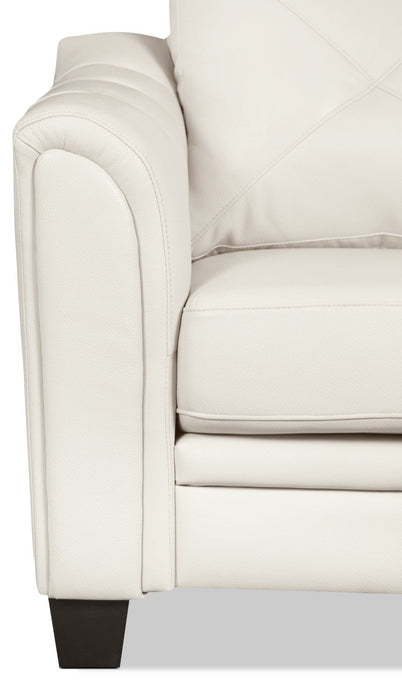 Andi Leather-Look Fabric Sofa - Beige