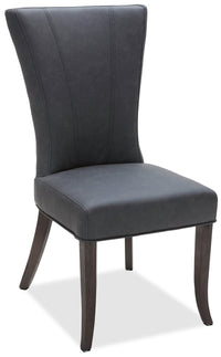 Bree Dining Chair with Vegan Leather Fabric - Grey 