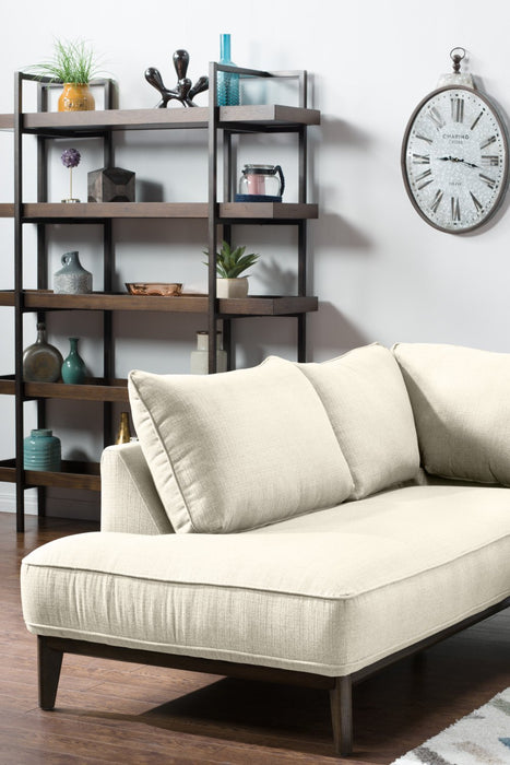 Gena 2-Piece Linen-Look Fabric Left-Facing Sectional - Cotton