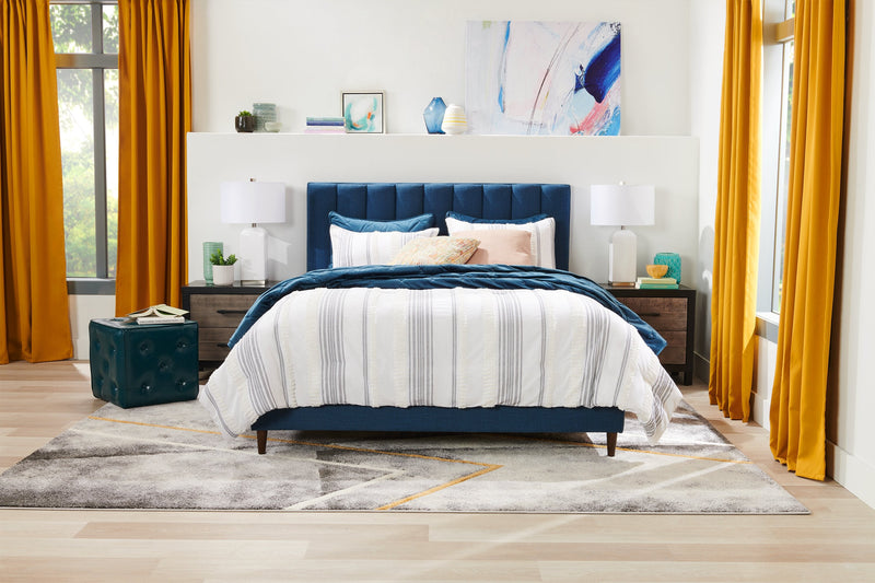 Rain Queen Platform Bed - Blue