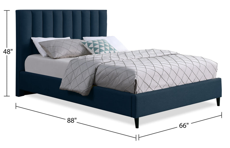 Rain Queen Platform Bed - Blue
