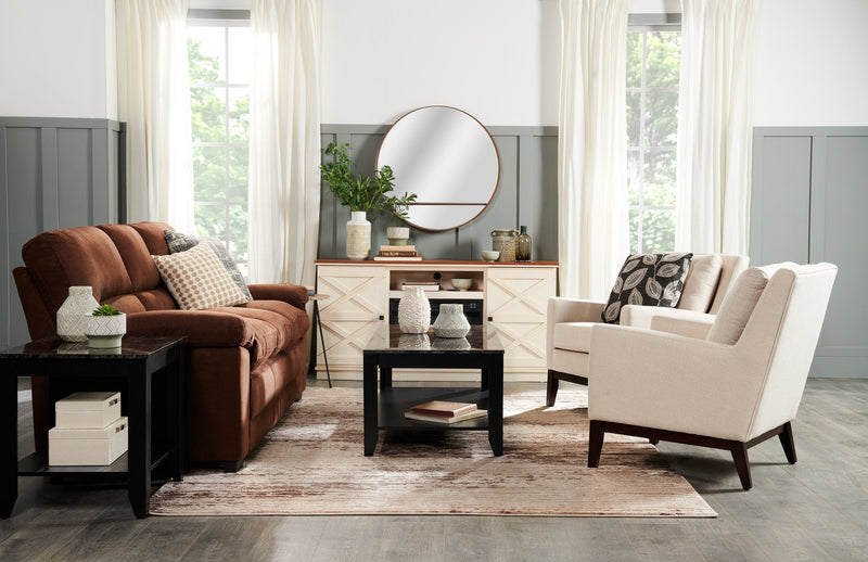 Roma 3-Piece Coffee and Two End Tables Package - Black
