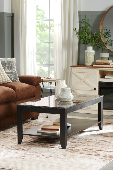 Roma 3-Piece Coffee and Two End Tables Package - Black