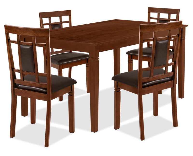 Aran 5-Piece Dining Package – Dark Walnut