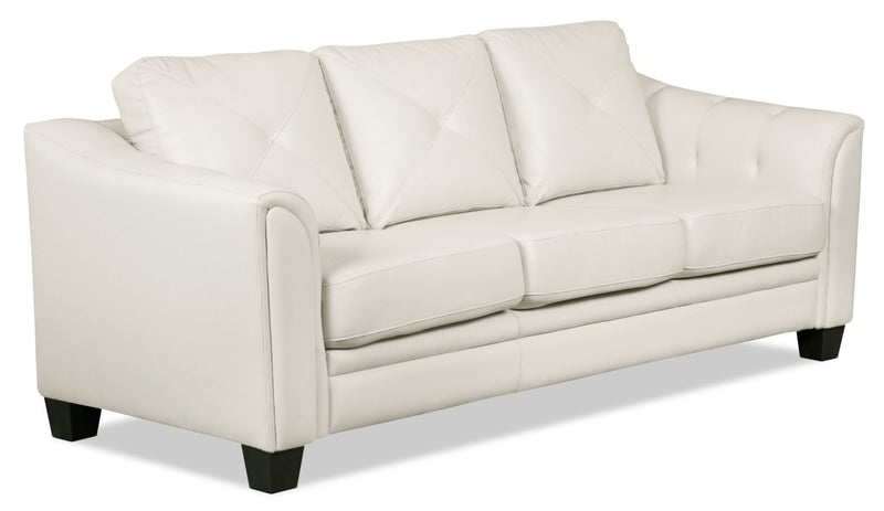 Andi Leather-Look Fabric Sofa - Beige