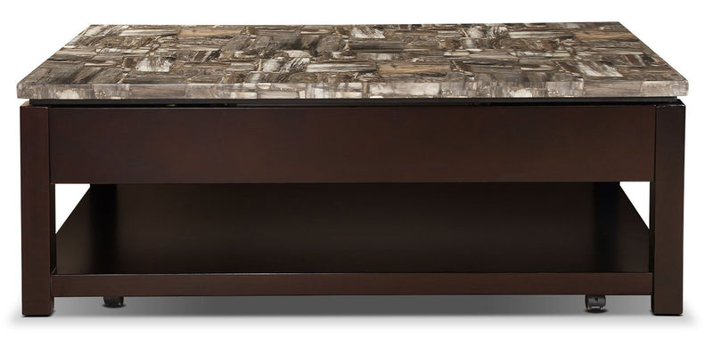 Sicily Coffee Table with Lift-Top and Casters – Brown
